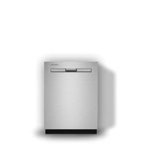 A Maytag® dishwasher in stainless steel.