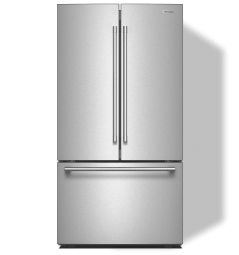 A Maytag® french door refrigerator in stainless steel.
