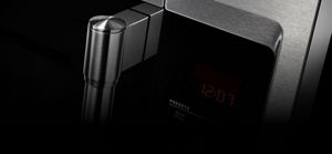 Close-up view of the stainless steel handle.