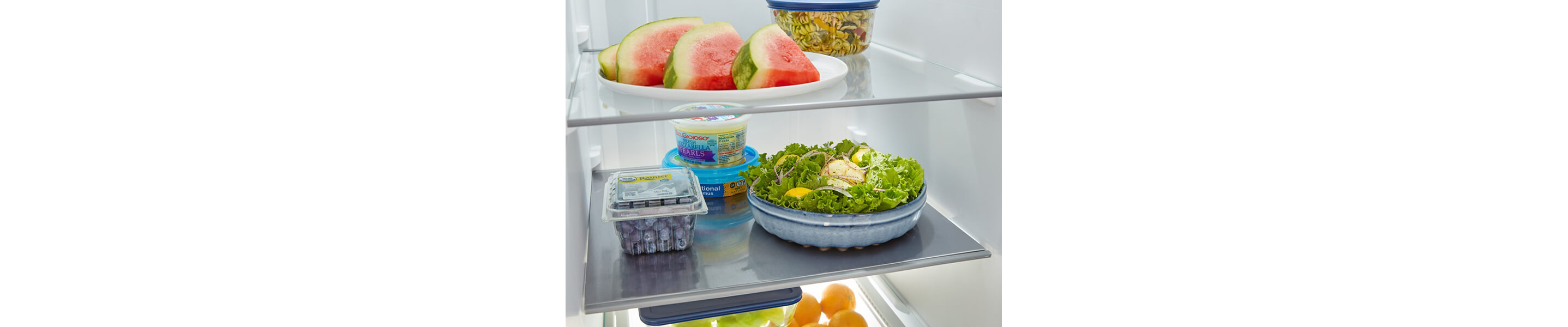 Fresh produce inside a refrigerator