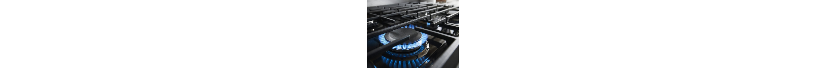 Closeup image of a gas burner on a cooktop