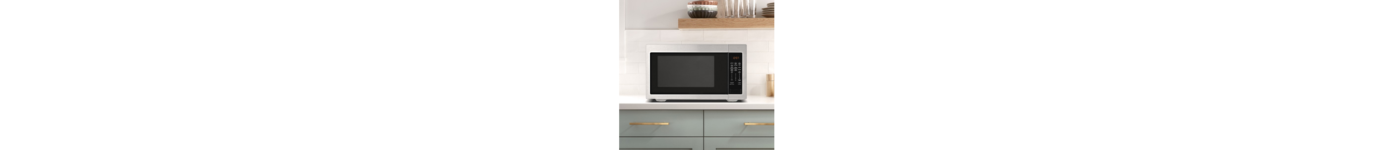 Countertop microwave in a modern kitchen