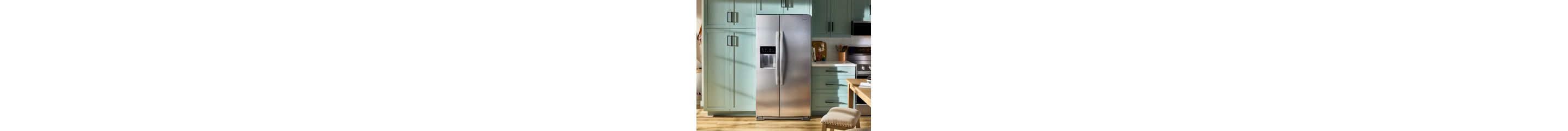 A Stainless Steel French door refrigerator in a kitchen