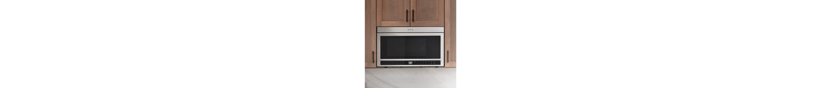 An over-the-range microwave in a kitchen