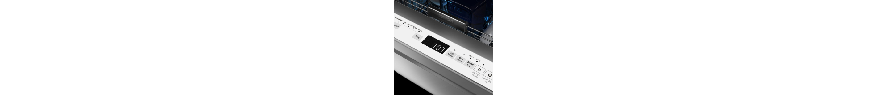 Top control dishwasher control panel