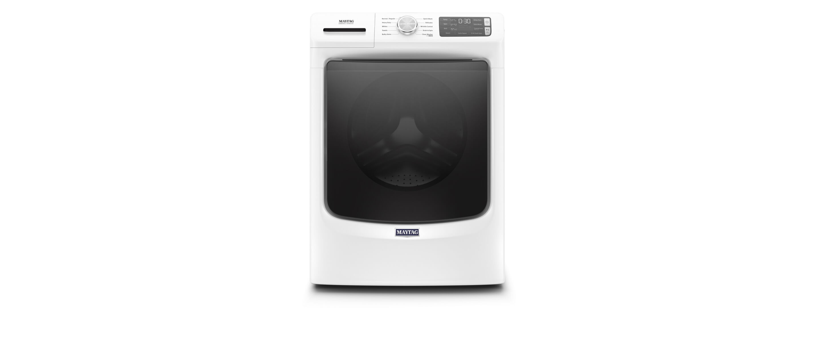White Maytag® Front Load Washer with Extra Power