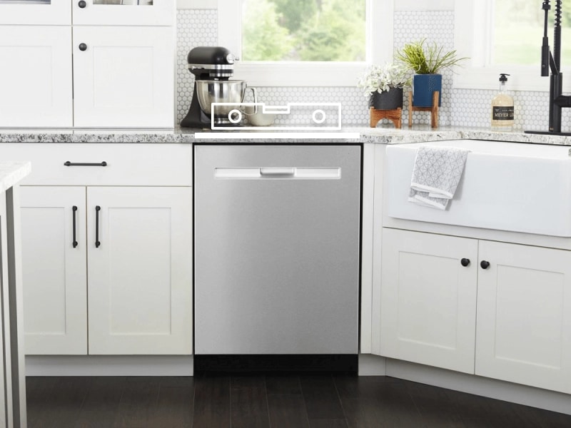 Top control dishwasher in a bright kitchen
