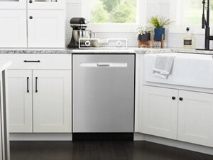 Top control dishwasher in a bright kitchen