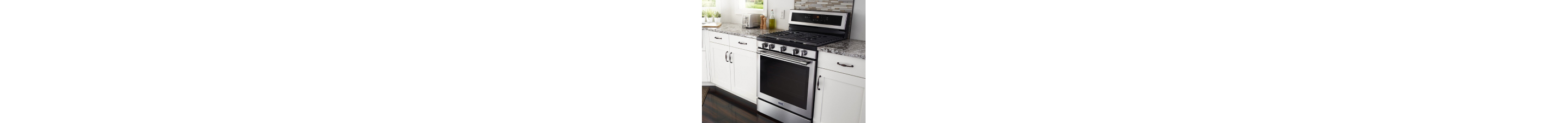 Maytag® range set in cabinetry