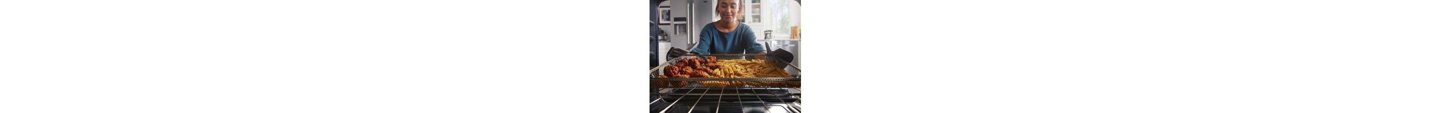Person removing food from an oven