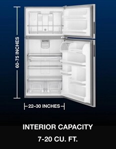 Refrigerator interior capacity measurements