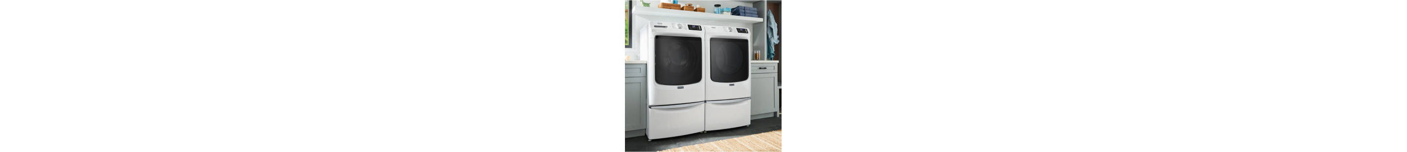 White front load washer and dryer set