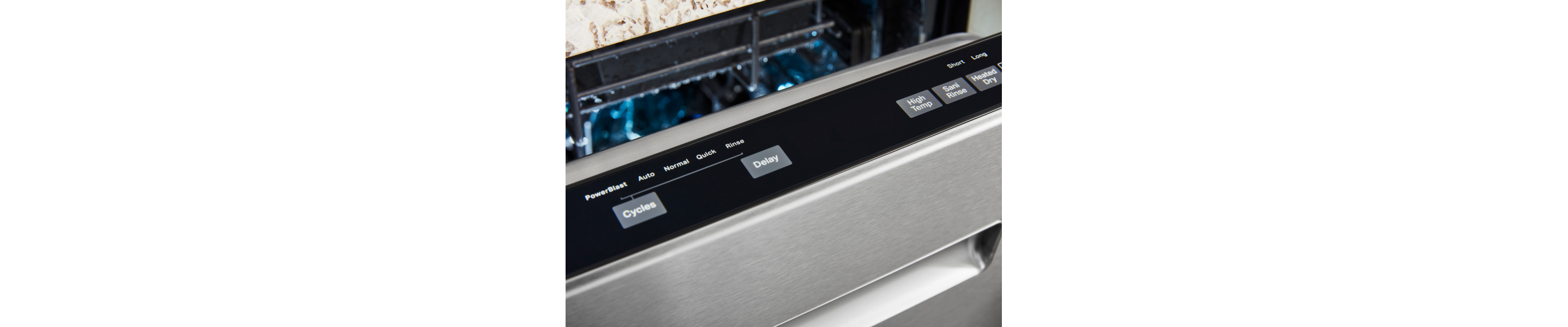  Dishwasher delay button.