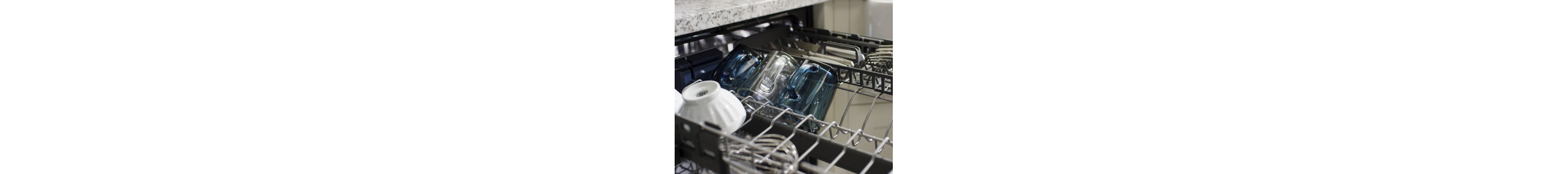 Cups on dishwasher rack