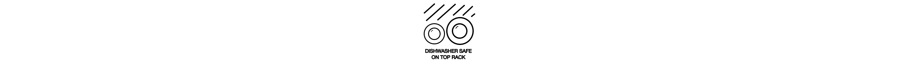 Dishwasher safe on top rack only icon