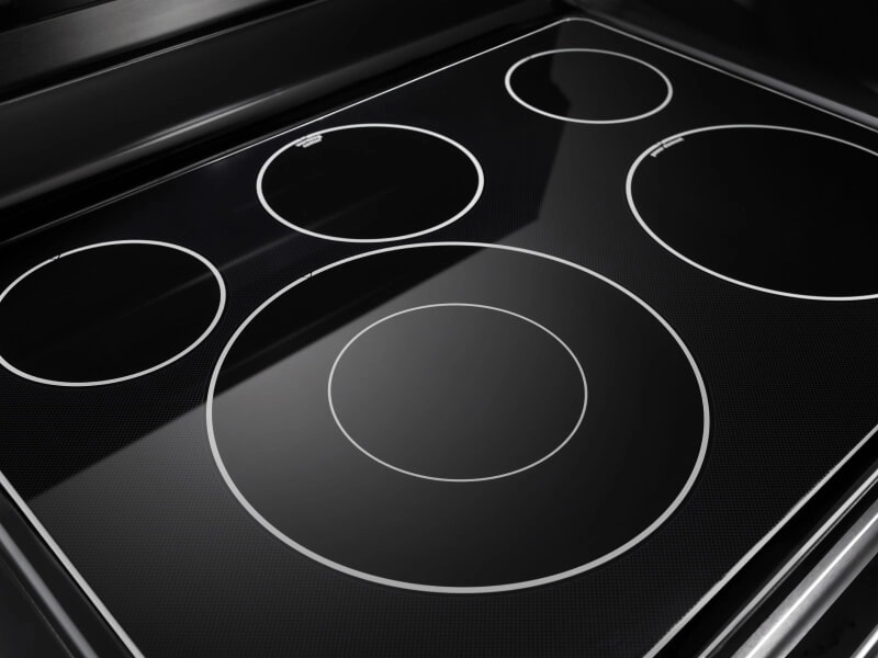 A smooth, glass cooktop