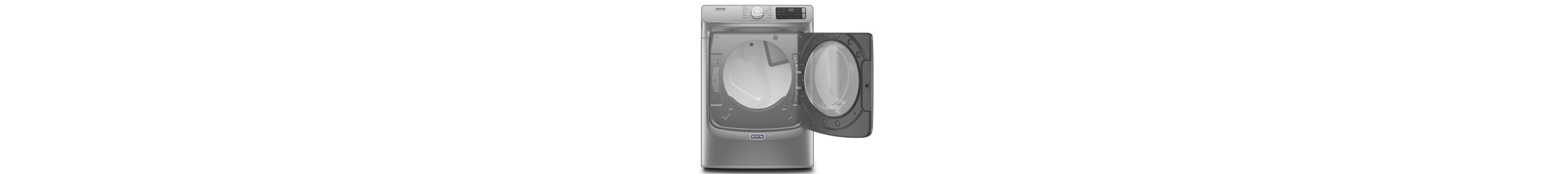 Maytag® front load dryer with door open