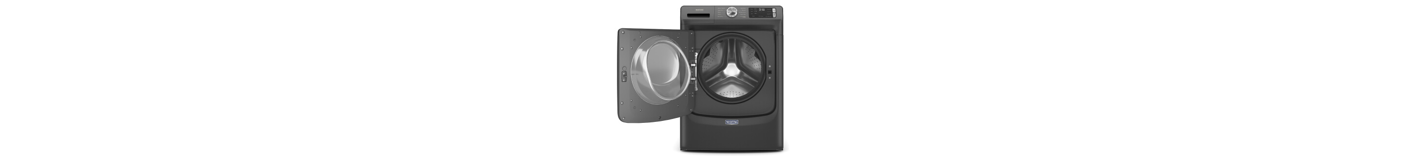 Maytag® front load washing machine with door open
