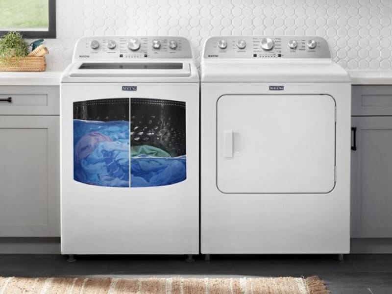 See-through view of water in a Maytag® front load washer