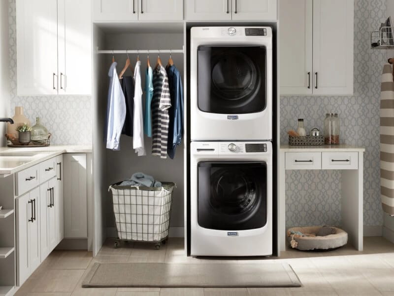 Maytag® stacked washer and dryer