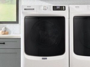 White Maytag® front load washer and dryer pair