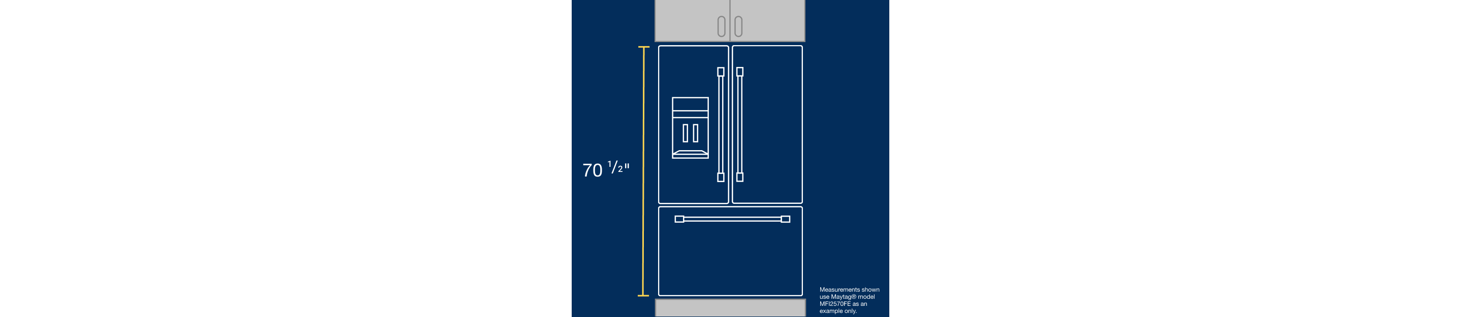 Infographic measuring the height of a refrigerator