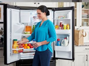 Refrigerator with ice maker in freezer sale