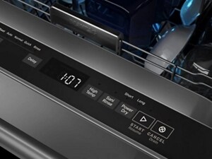 Control panel on a Maytag® top control dishwasher