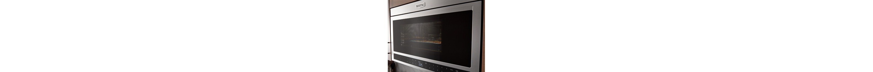 A stainless steel Maytag® microwave
