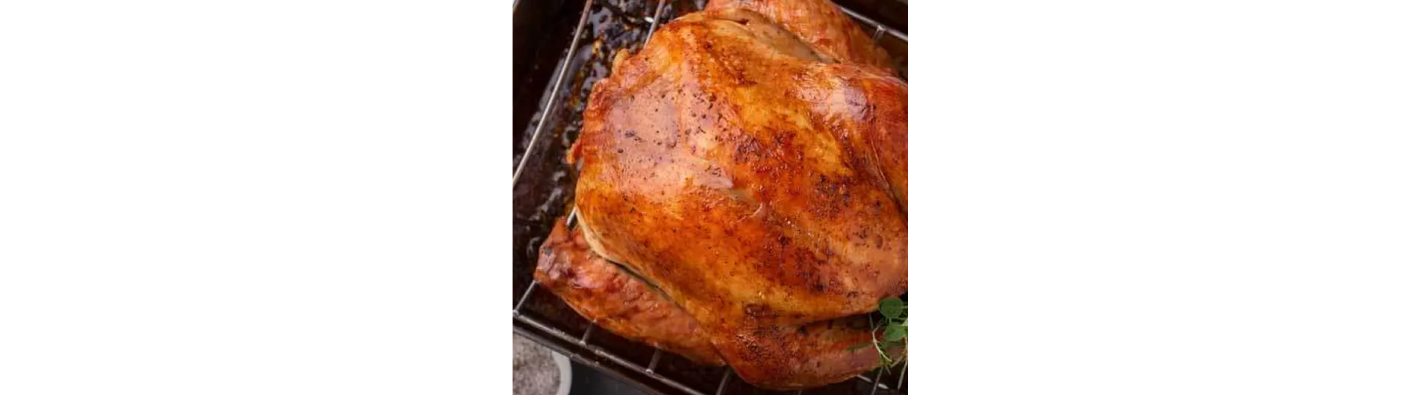 Cooking turkey in an oven rack set with its juices below