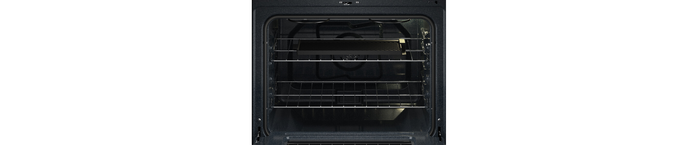 Closeup image of an oven cavity