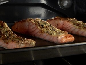 Salmon broiling in a Maytag® oven
