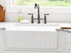 Kitchen sink set in a modern kitchen