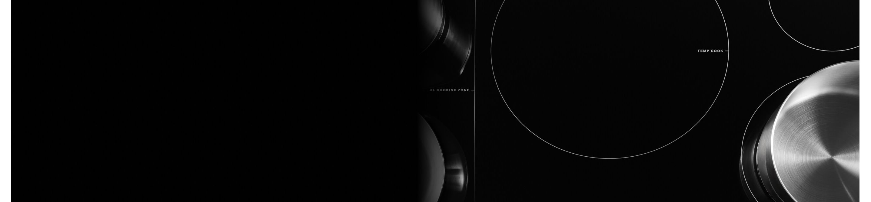 Overhead view of an induction cooktop
