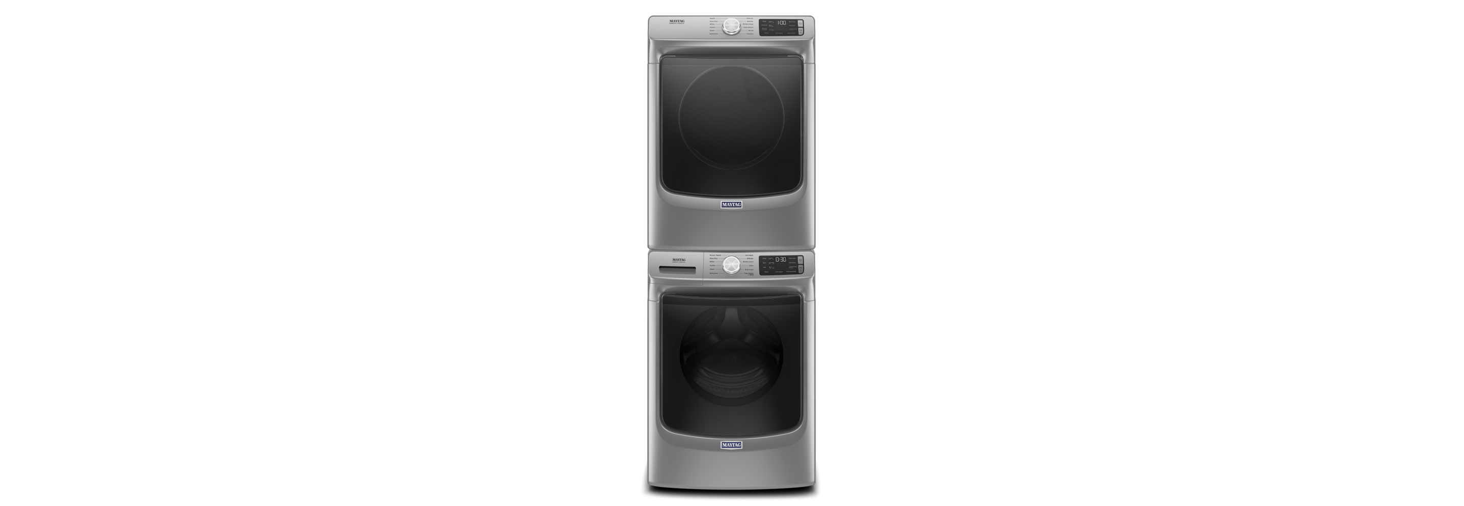 Stackable washer and dryer pair