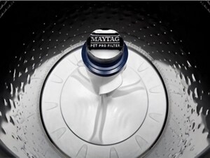 A close-up of the interior of a Maytag® top load washer