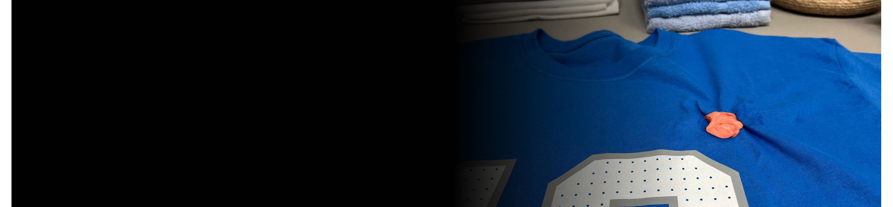 Gum on a blue jersey