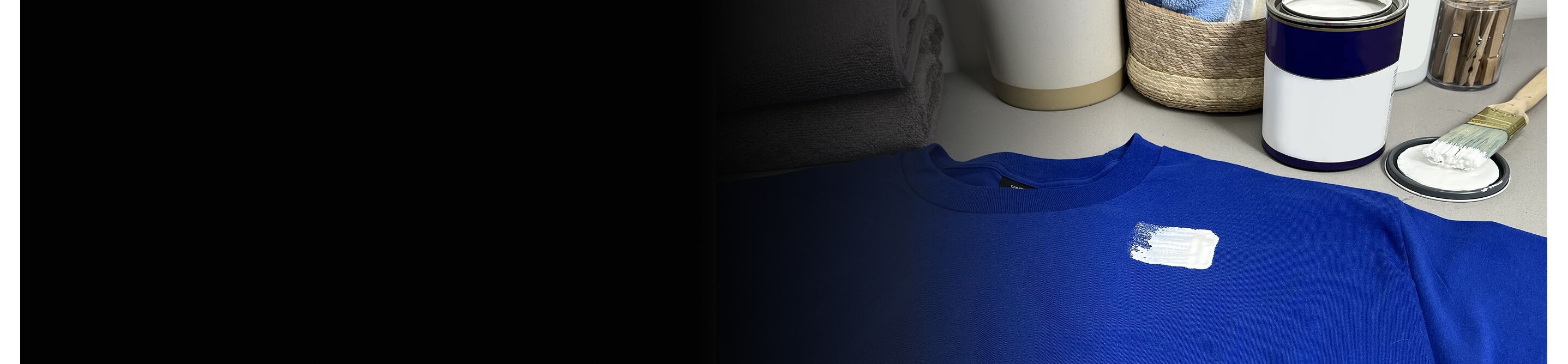 Paint on a blue shirt