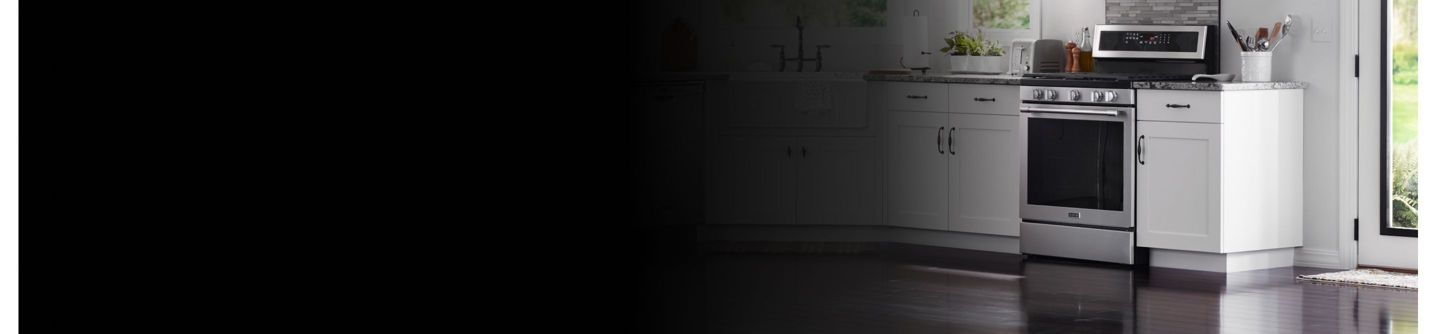A Maytag® stove in a modern kitchen