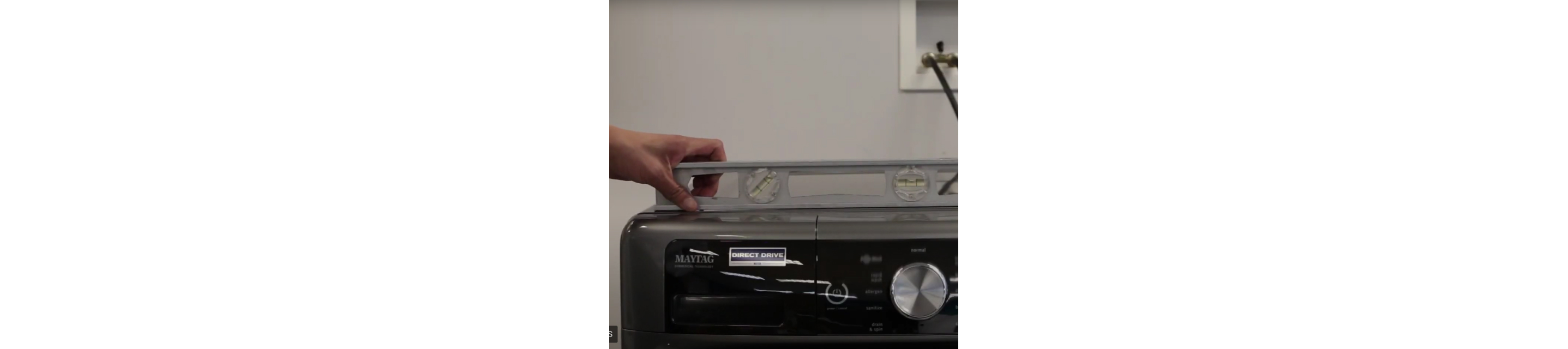 A Maytag® Dryer is leveled