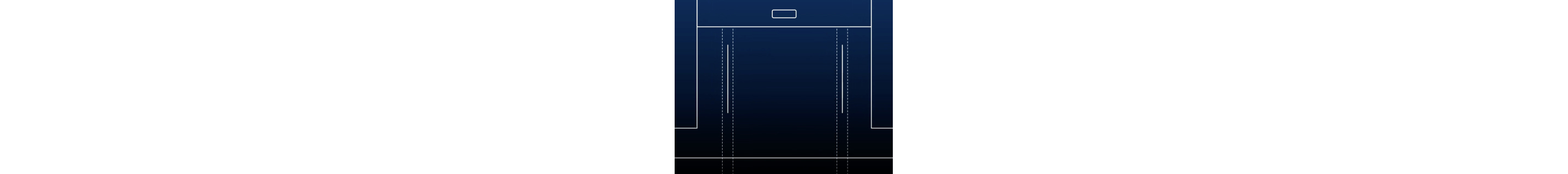 The cutout area for an over-the-range microwave.