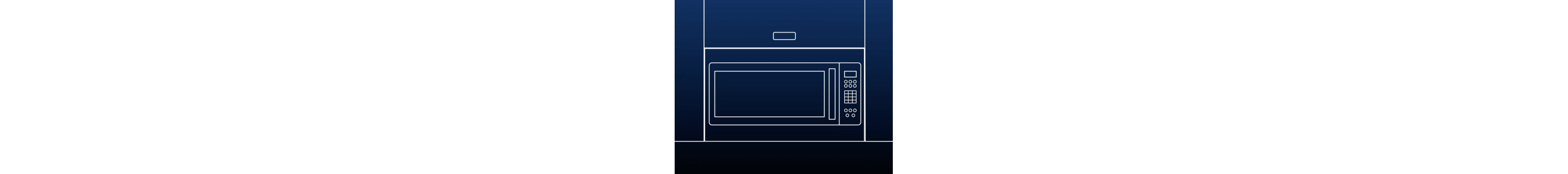 A close-up of an over-the-range microwave.