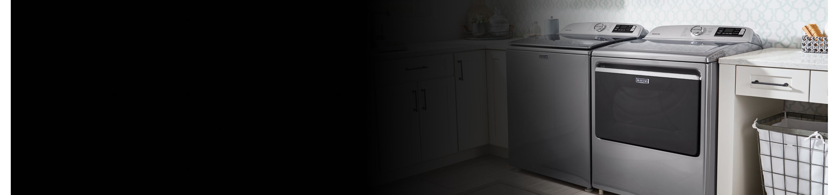 Slate gray Maytag® washer and dryer