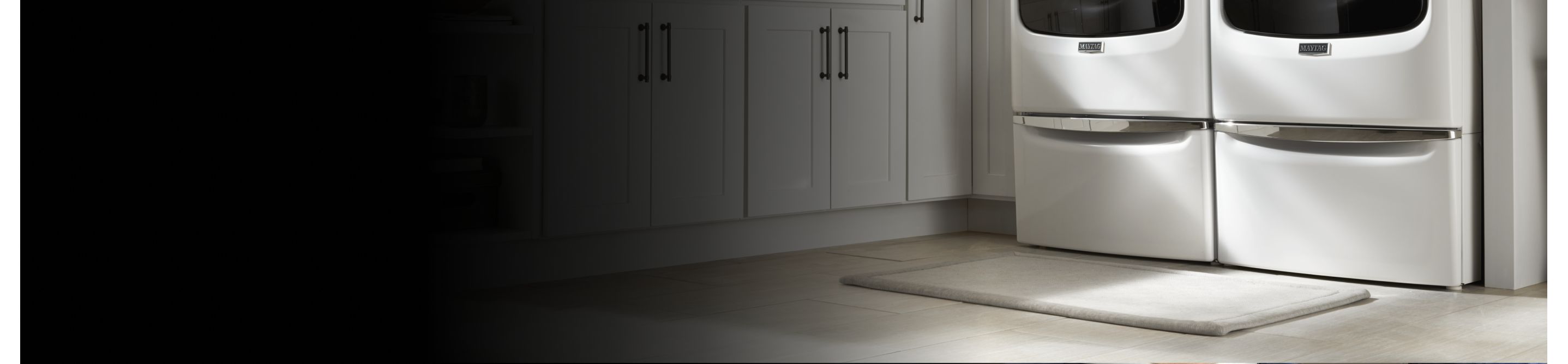 Maytag® washer and dryer on pedestals