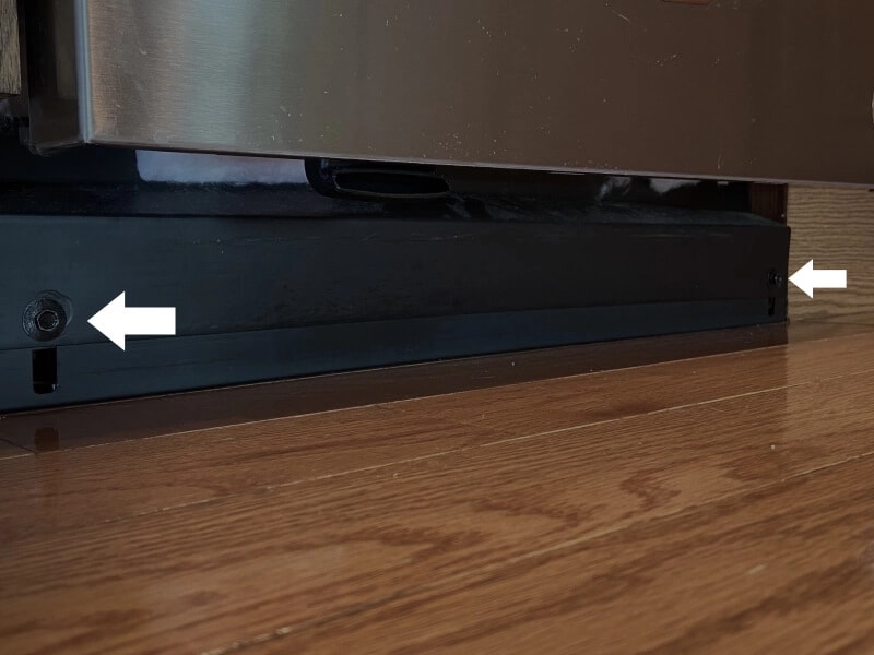 Dishwasher access panel with screws