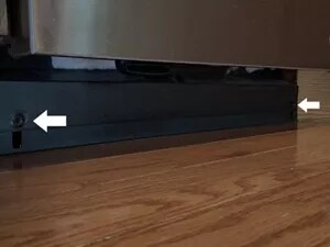 Dishwasher access panel with screws