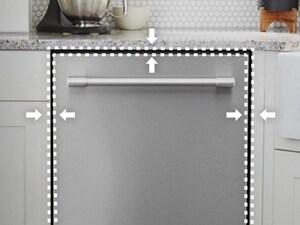 Dishwasher in kitchen with equal spacing on all sides
