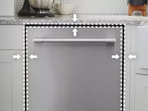 Dishwasher in kitchen with equal spacing on all sides