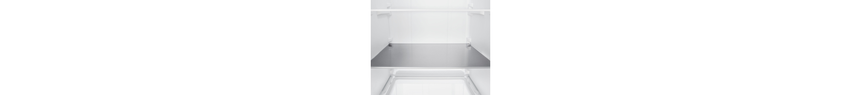 An empty refrigerator shelf