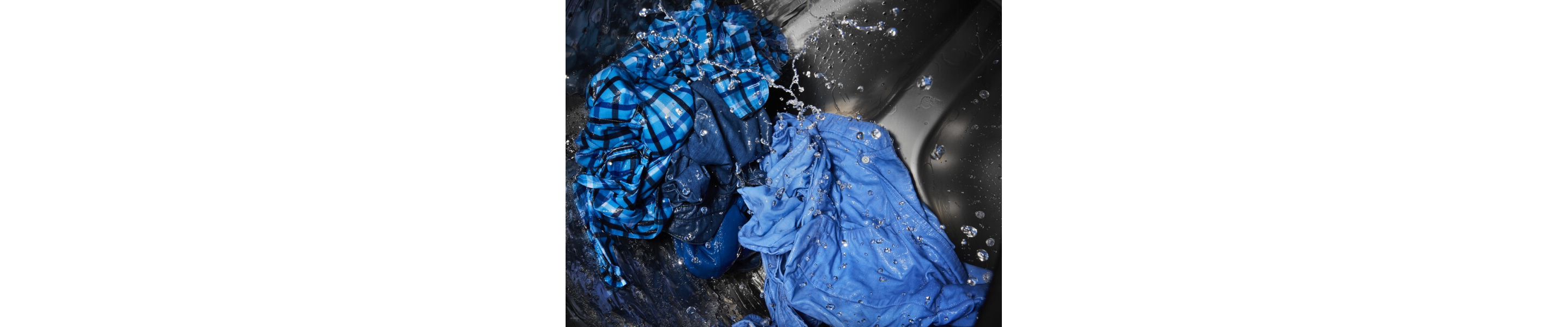 Clothes being washed in a washing machine